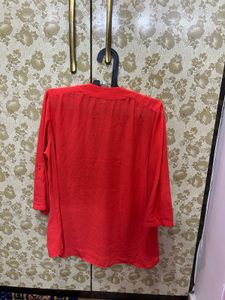 Red V-Neck Top