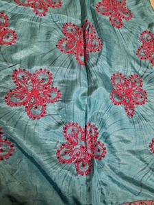 Xxl 2pcs Silk Blend Thread Embroidery Kurti Set