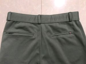 Light Green Cargos With Side Pockets.