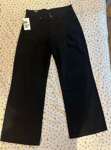 Black High Rise Wide Leg Jeans