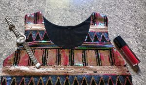 SEQUIN SLEEVELESS TOP FOR WOMEN