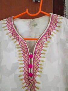 Embroidered Pink &amp; Gold Tunic
