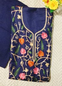 kashmiri Embroidery Woolen Unstitched Suit