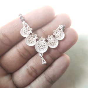 Pure Silver Beautiful White &amp; Pink CZ Mangalsutra