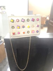White Studded Crossbody Bag