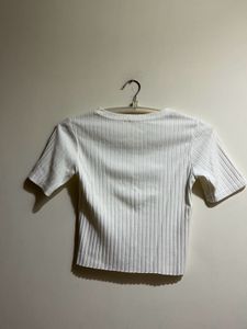 Off White Ribbed Top