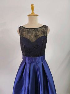 Navy Blue High Low Gown