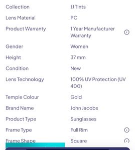 John Jacobs Women Black Full Rim Square Sunglasses