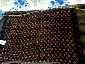 Elegant Black &amp; Gold Floral Saree
