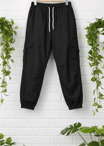 Black Cargo Joggers