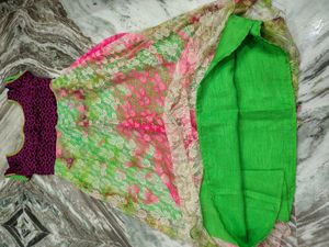 Lace Shining Multi Dye Frock