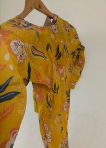 Floral Print embroided  Kurta with pant