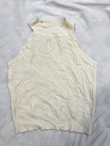 Ivory Knit Halter Top