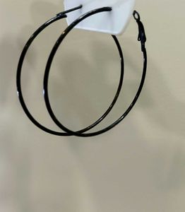 Black Hoops Earrings