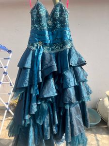 Elegant Teal Ethnic Gown- 2800 rs only