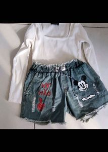 Denim Mickey Mouse Shorts