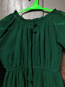 Green Dress With Bell Sleeves