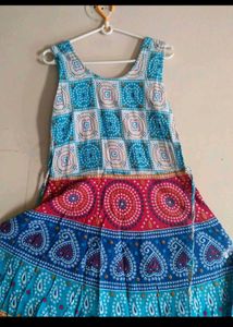 Jaipur print long sleeveless dress