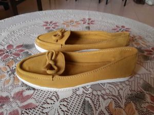 Soft Suede Type Moccasins Mustard
