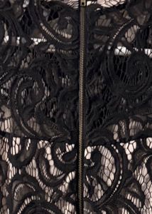 Chic Black Lace Skater Dress