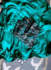 Teal Coloured Layered Lehenga