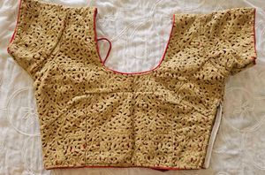 Gold Embroidered Sari Blouse