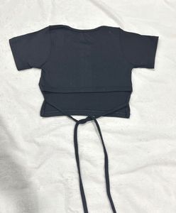 Black Backless Cropped Top