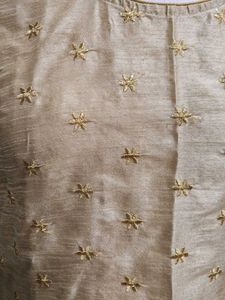 Gold Embroidered Sleeveless Dress