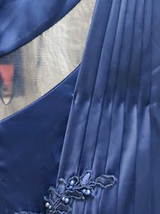 Elegant Navy Blue Padded Dress