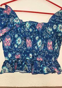 Blue Floral Top