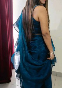 Teal Ruffle Detail Party Dress