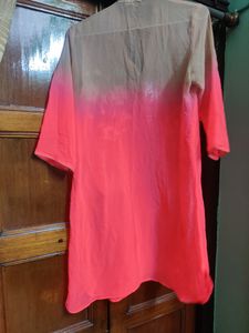 Kurti With Sequence Work And Embroidrery on Neck