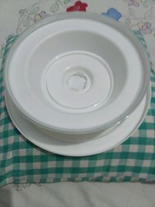 Revolving Cake 🎂 deco.Tray,+4 Pieces Icing Spetula White, Diameter 11&#34;,Ek Baar Use , very Useful Thing