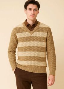 Striped V-Neck Sweater