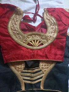 Combo Blouse Black And Maroon Colour