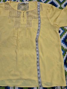 Yellow Office Wear Top