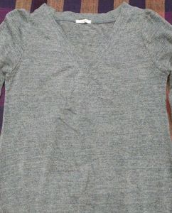 V Neck Grey Color Sweater