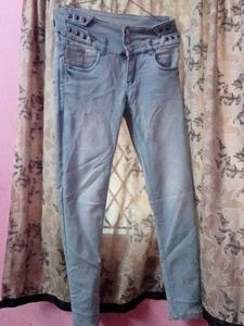High-Waisted Light Wash Jeans