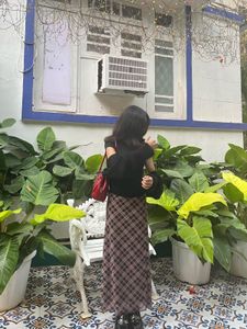 Stylish Plaid Midi Skirt