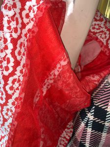 Red &amp; White Patterned Blazer  2dec8