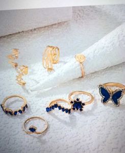 Gold &amp; Blue Ring Set 💍