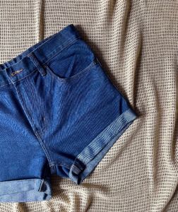 Blue High Waist Denim Shorts