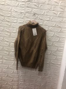 Cozy Brown Turtleneck Sweater 👜🕶️