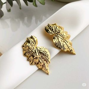 18k Gold Leaf Statement Earrings
