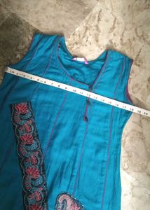 cotton silk embroidery fastive kurti