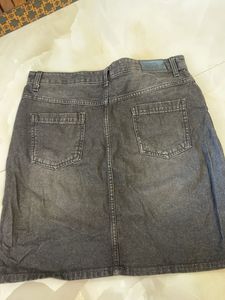 Black Denim Mini Skirt