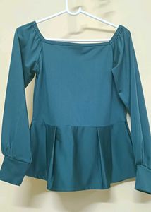 Elegant Green Peplum Top