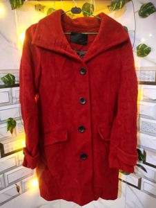 Red Button-Down Coat