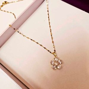 Floral White Diamond Necklace