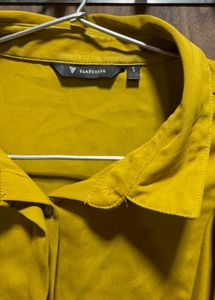 Yellow Ruffle Sleeve Blouse